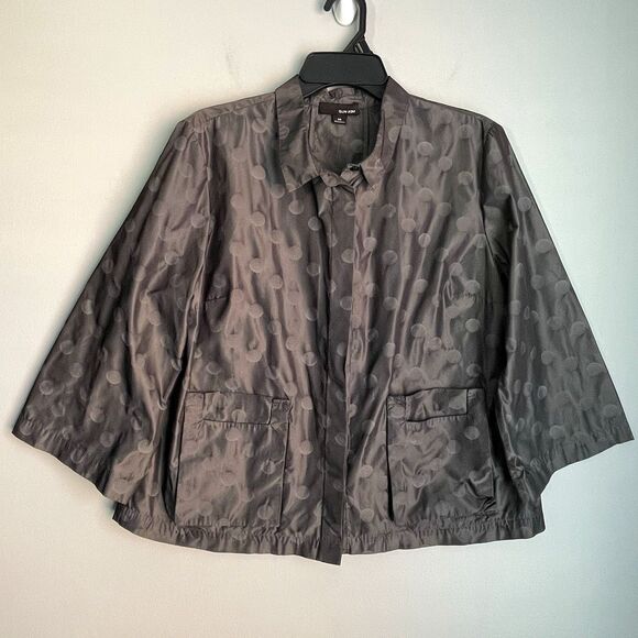 Sun Kim Polka Dot Parachute Top Size M Wide Sleeve Swing Top Jacket Preppy - Picture 1 of 11